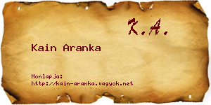 Kain Aranka névjegykártya