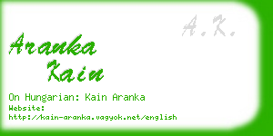 aranka kain business card